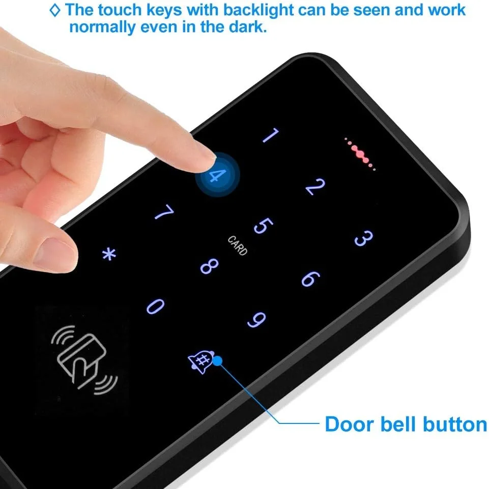 کیت سیستم کنترل دسترسی درب کارتی RFID ضد آب KDL IP68، صفحه کلید مناسب استفاده در فضای باز، ترانسفورماتور منبع تغذیه DC12V، قفل مغناطیسی با نیروی نگهداری 180 کیلوگرم / 350 پوند به همراه دکمه خروج، جاسوئیچی و کارت های 125 کیلوهرتز کیت سیستم کنترل دسترسی درب کارتی RFID ضد آب KDL IP68، صفحه کلید مناسب استفاده در فضای باز، ترانسفورماتور منبع تغذیه DC12V، قفل مغناطیسی با نیروی نگهداری 180 کیلوگرم / 350 پوند به همراه دکمه خروج، جاسوئیچی و کارت های 125 کیلوهرتز