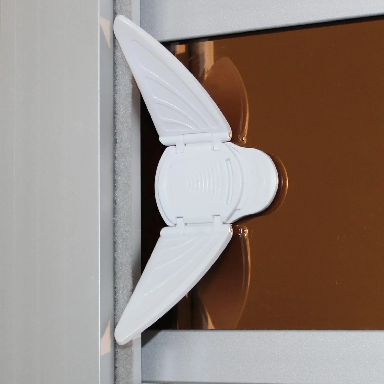 قفل درب و پنجره کشویی SYOSI برای ایمن سازی پنجره ها و درهای کشویی شما بدون نیاز به ابزار، مناسب برای شیشه یا چوب، قفل ایمنی کودک، نصب آسان برای کابینت ها و کشوها، بسته 2 عددی، سفید