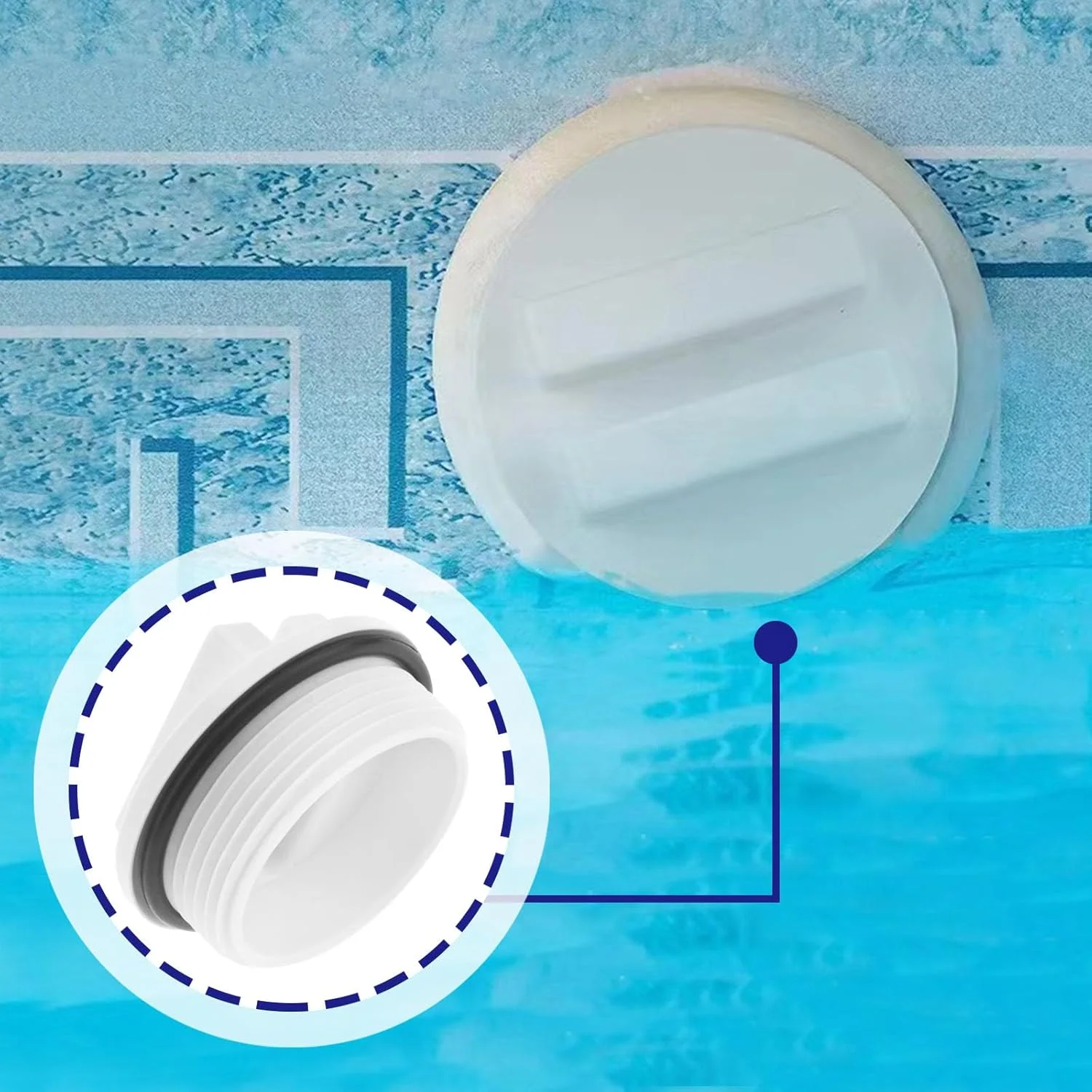 دریچه تخلیه فیلتر استخر LT Easiyl، سایز 1.5 اینچ، 2 عددی، درپوش زمستانی نازل استخر با حلقه اورینگ برای جلوگیری از نشتی و سرریز شدن