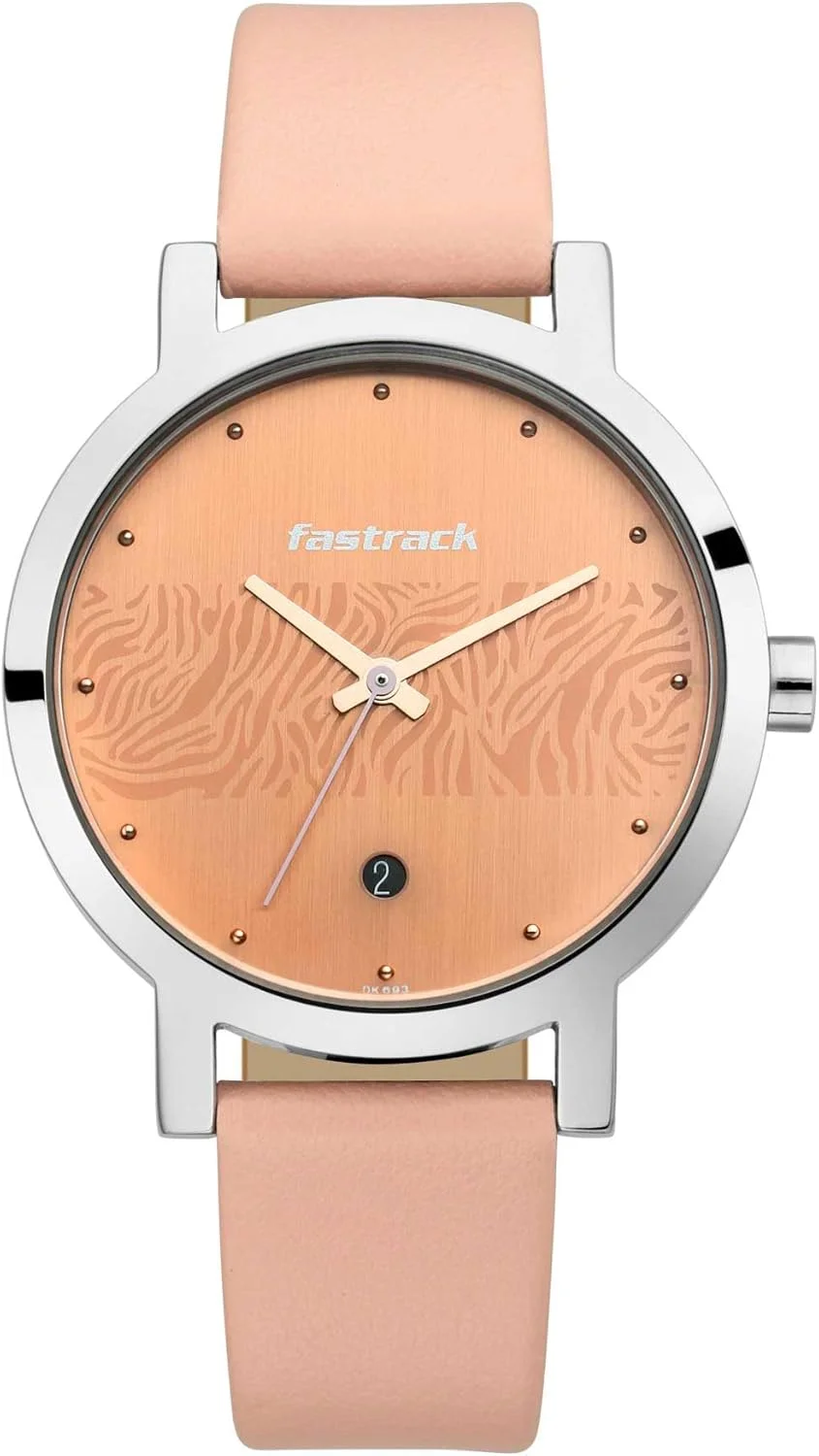 ساعت مچی زنانه فستراک تایتان مدل (T6222SL03) با بند صورتی