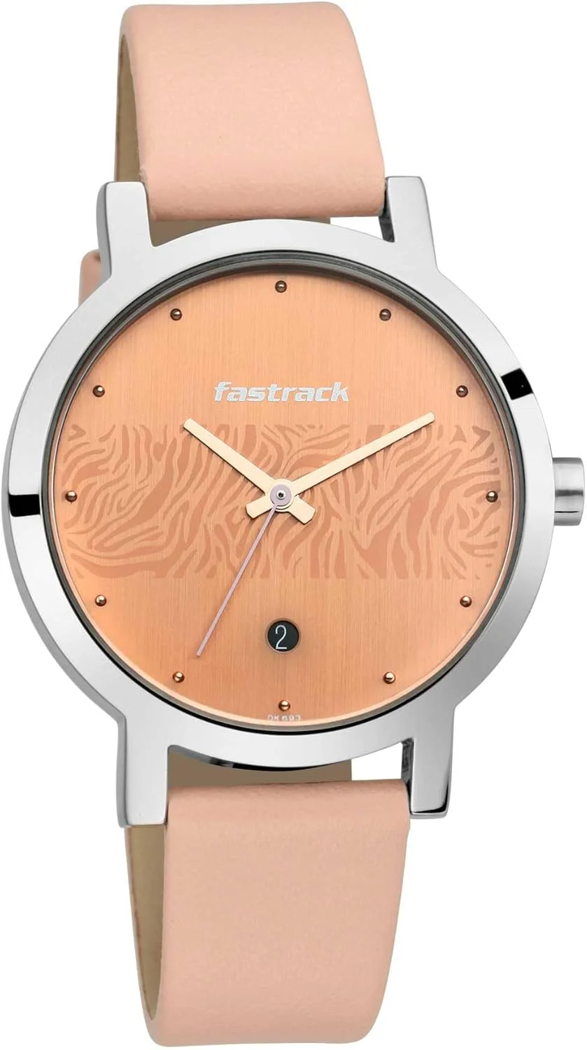 ساعت مچی زنانه فستراک تایتان مدل (T6222SL03) با بند صورتی