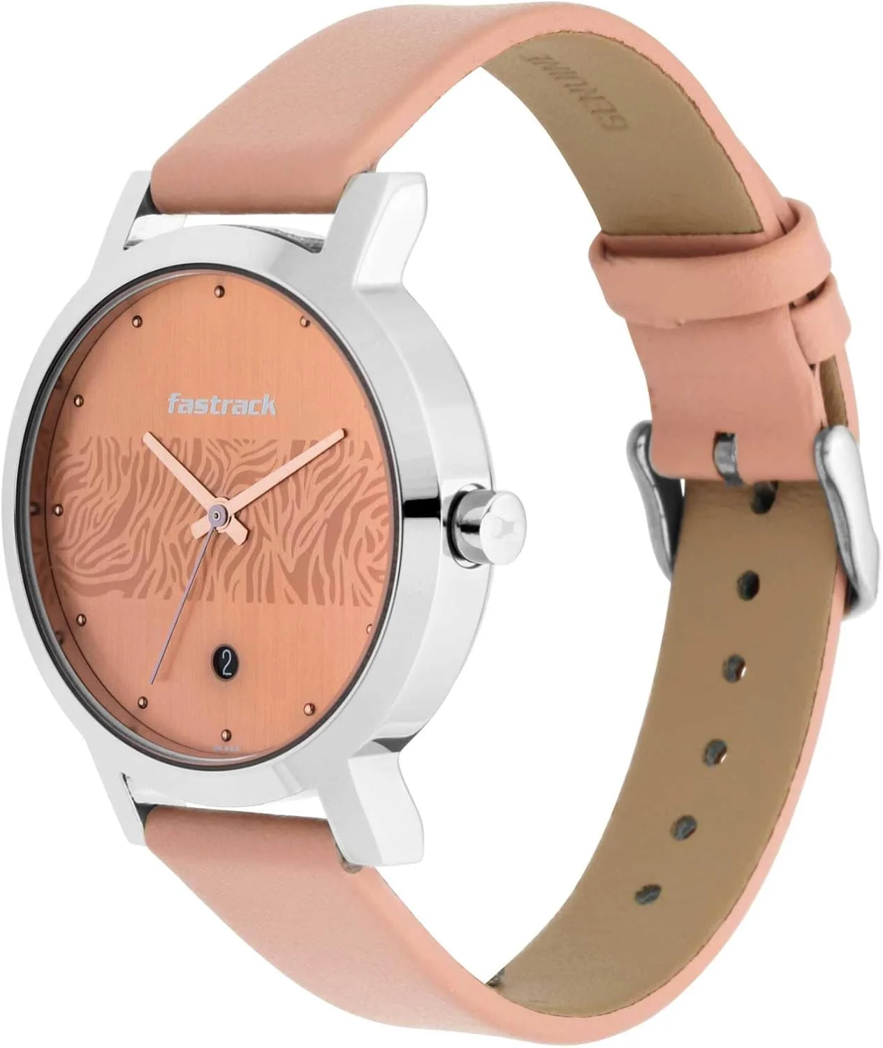 ساعت مچی زنانه فستراک تایتان مدل (T6222SL03) با بند صورتی