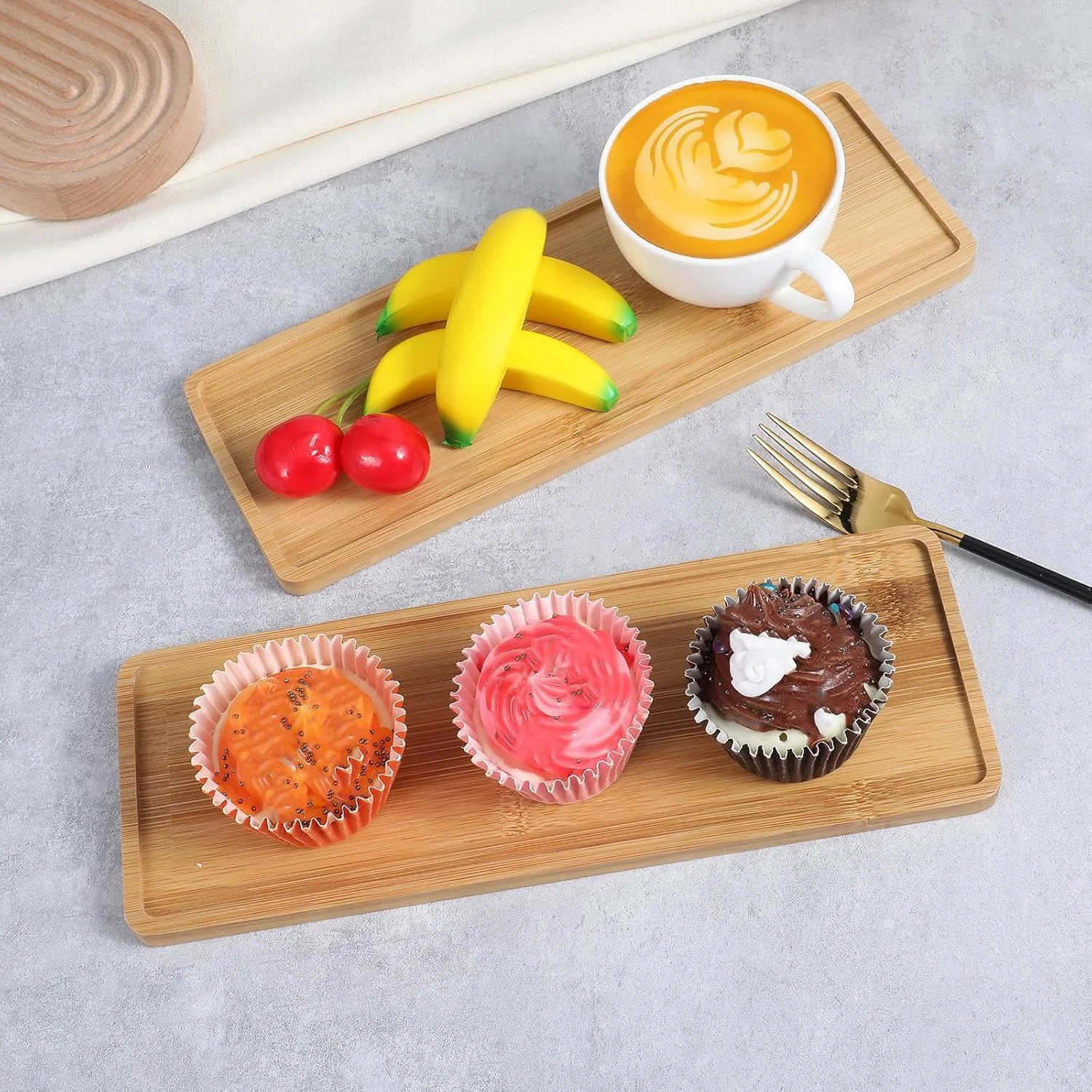 ست تخته سرو بامبو کوچک، بسته 4 عددی سینی بامبو برای سبزیجات، میوه، چای، قهوه، تخته های کوچک چوبی، تخته پنیر کوچک برای پیش غذا، 17.5x8.8 سانتی متر ست تخته سرو بامبو کوچک، بسته 4 عددی سینی بامبو برای سبزیجات، میوه، چای، قهوه، تخته های کوچک چوبی، تخته پنیر کوچک برای پیش غذا، 17.5x8.8 سانتی متر