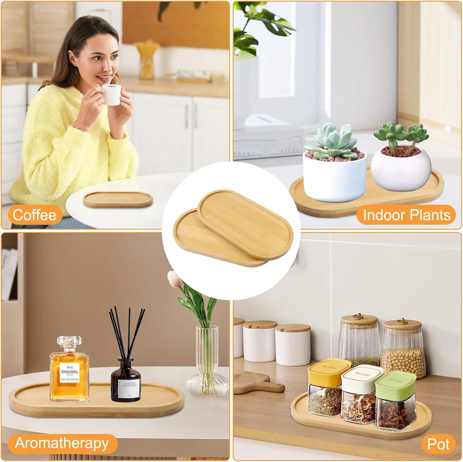 ست تخته سرو بامبو کوچک، بسته 4 عددی سینی بامبو برای سبزیجات، میوه، چای، قهوه، تخته های کوچک چوبی، تخته پنیر کوچک برای پیش غذا، 17.5x8.8 سانتی متر ست تخته سرو بامبو کوچک، بسته 4 عددی سینی بامبو برای سبزیجات، میوه، چای، قهوه، تخته های کوچک چوبی، تخته پنیر کوچک برای پیش غذا، 17.5x8.8 سانتی متر