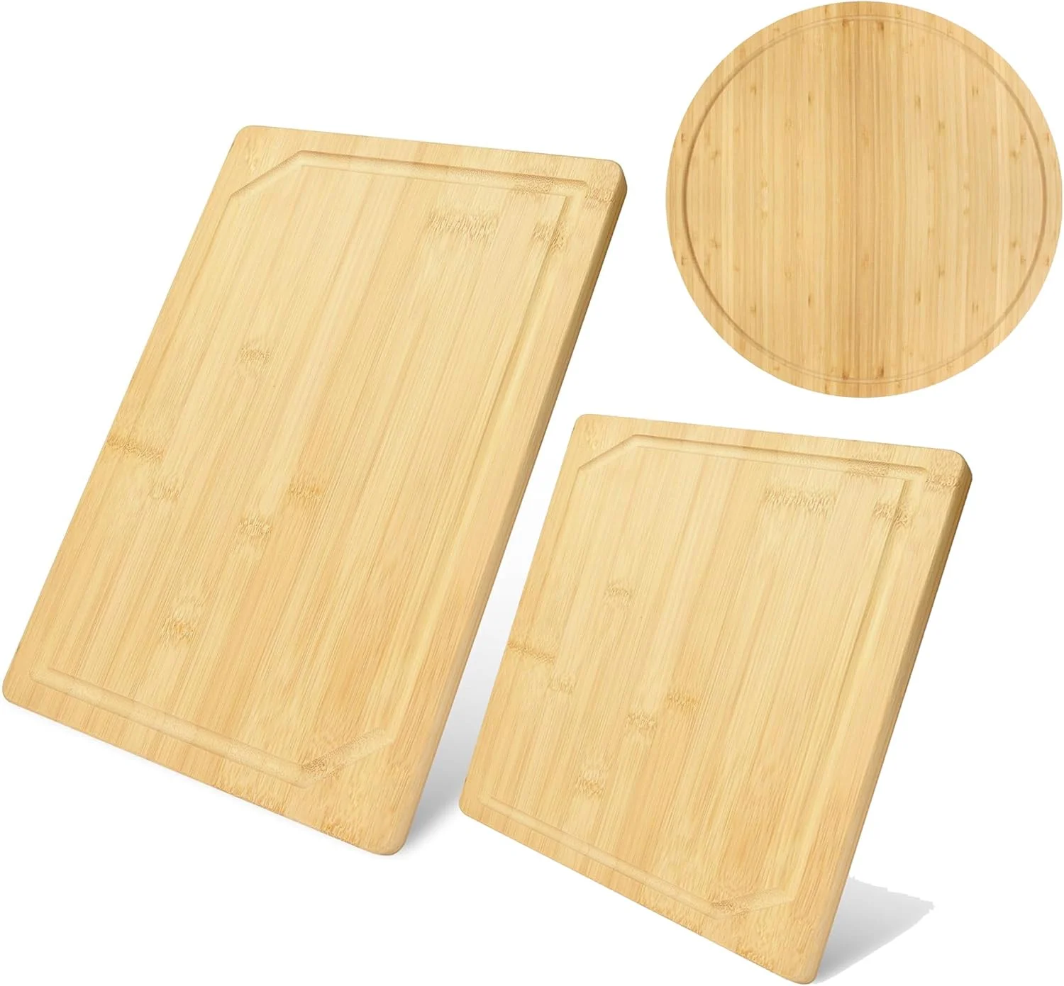 ست تخته برش چوبی بلک استون مدل BCW4102 شامل 3 تکه (1 مستطیل + 1 مربع + 1 دایره) مناسب برای گوشت، سبزیجات و پنیر