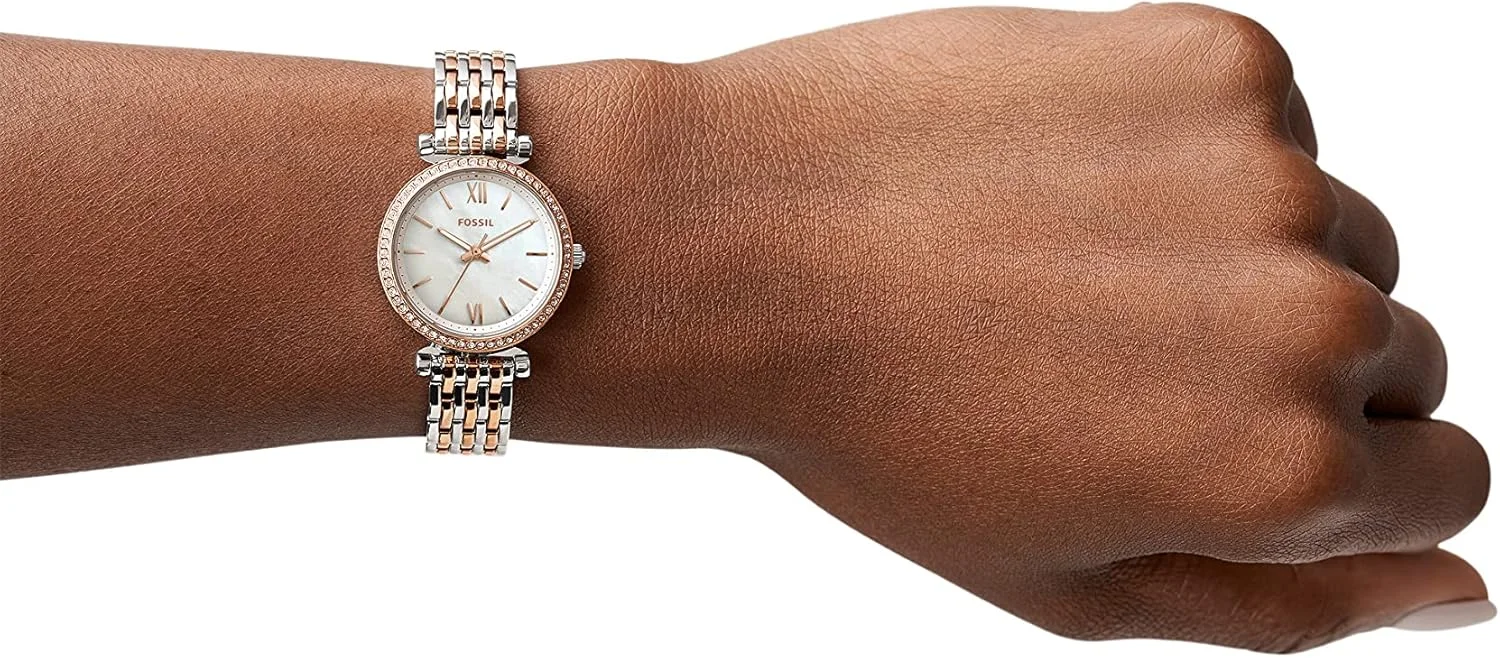 ساعت مچی زنانه فسیل مدل کارلی مینی سه عقربه، نقره ای، استیل ضد زنگ، ES4649