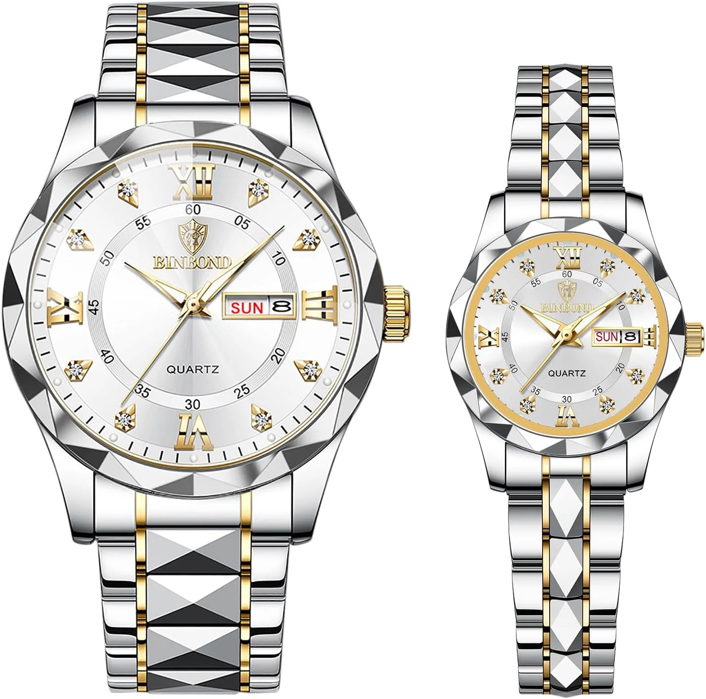 JewelryWe ساعت مچی مردانه زنانه آنالوگ کوارتز ضد آب 30 متری بند استیل، ساعت تجاری غیررسمی با عقربه های شب تاب و ابزار ساعت JewelryWe ساعت مچی مردانه زنانه آنالوگ کوارتز ضد آب 30 متری بند استیل، ساعت تجاری غیررسمی با عقربه های شب تاب و ابزار ساعت