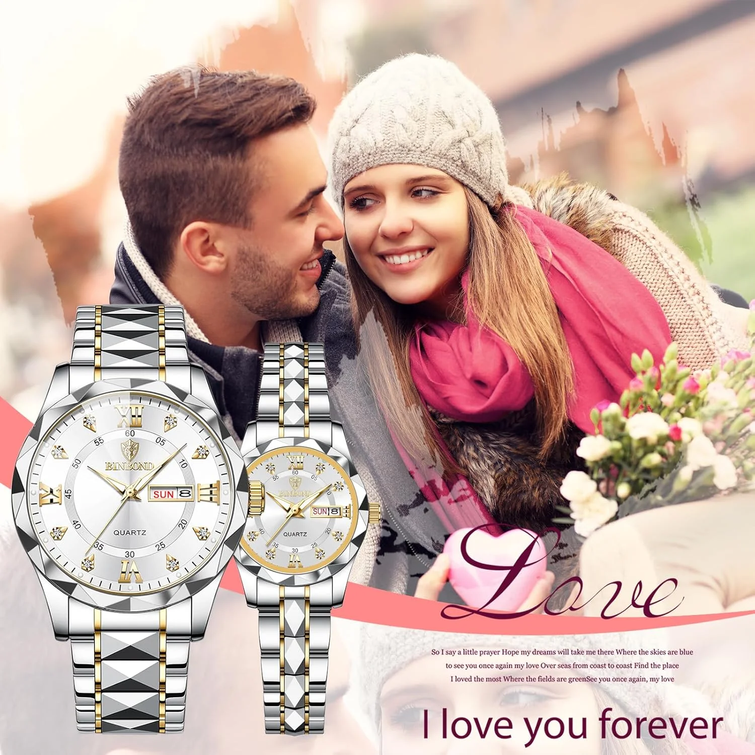 JewelryWe ساعت مچی مردانه زنانه آنالوگ کوارتز ضد آب 30 متری بند استیل، ساعت تجاری غیررسمی با عقربه های شب تاب و ابزار ساعت