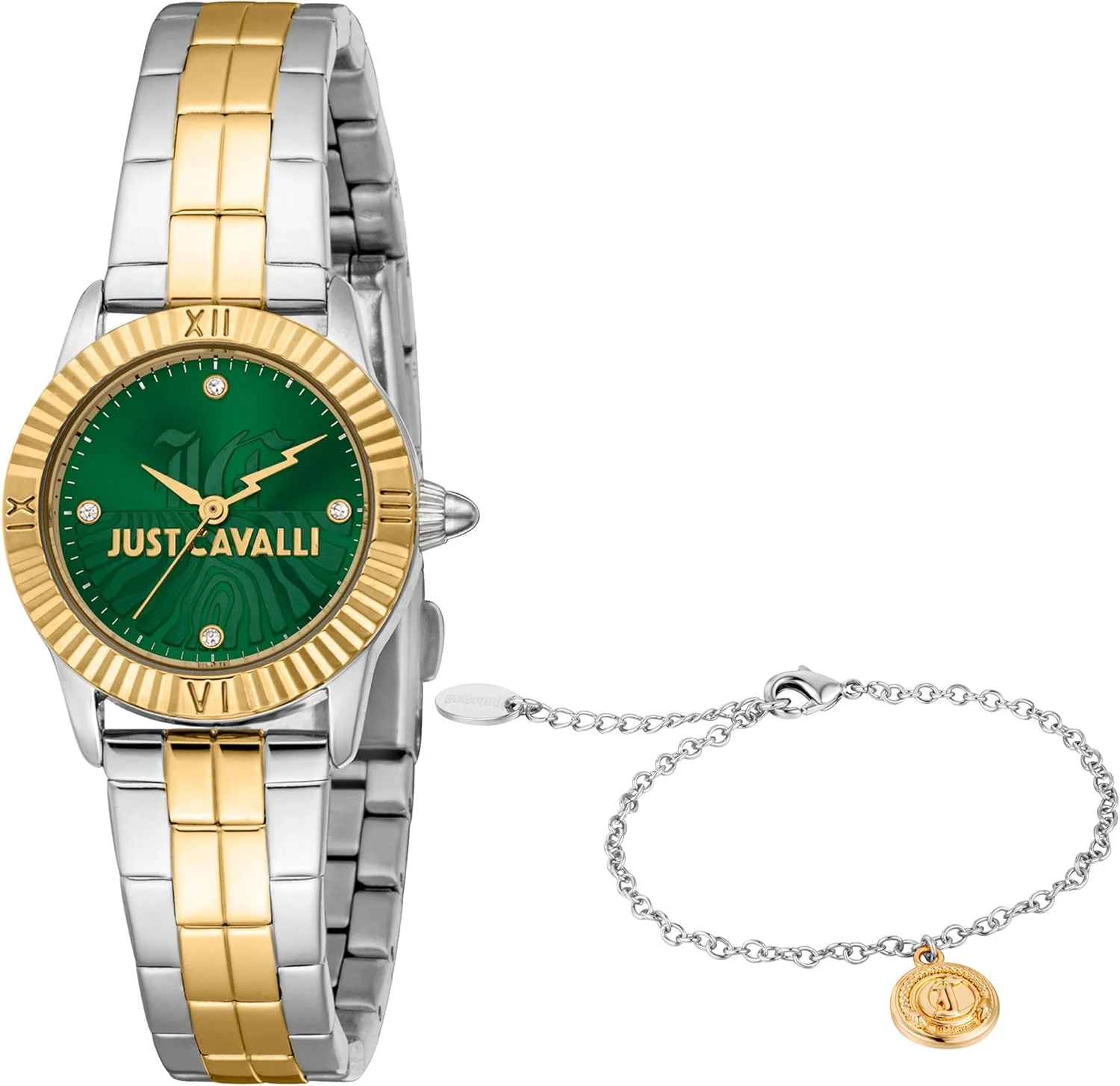 ساعت مچی زنانه جاست کاوالی مدل مینی، دورنگ نقره ای و طلایی - JC1L328M0085