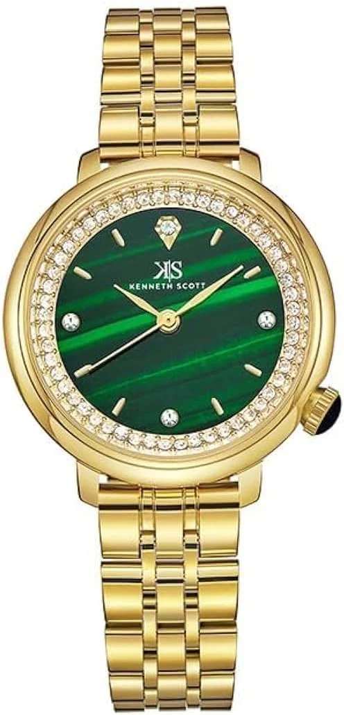 ساعت مچی زنانه کنت اسکات مدل PE21 Movement، نمایشگر آنالوگ و بند استیل ضد زنگ - K23518-GBGH، طلایی