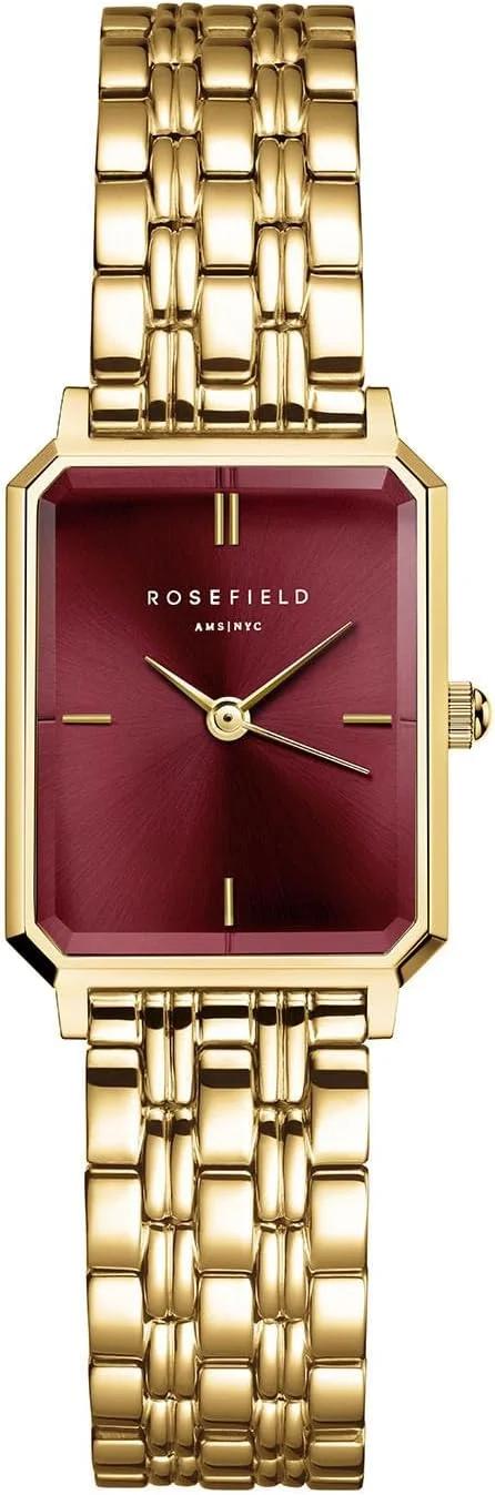 ساعت مچی زنانه رزفیلد مدل Octagon XS Burgundy Sunray Steel Gold، OBGSG-O83