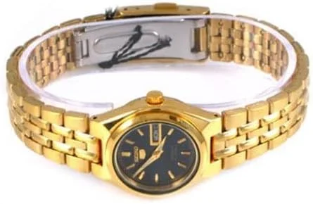 ساعت مچی زنانه سیکو SYMA06K Seiko 5 اتوماتیک صفحه مشکی استیل ضد زنگ با روکش طلایی ساعت مچی زنانه سیکو SYMA06K Seiko 5 اتوماتیک صفحه مشکی استیل ضد زنگ با روکش طلایی