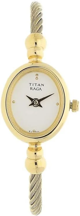 ساعت مچی زنانه آنالوگ کوارتز Titan Raga | ساعت مچی النگویی با سبک جواهرات