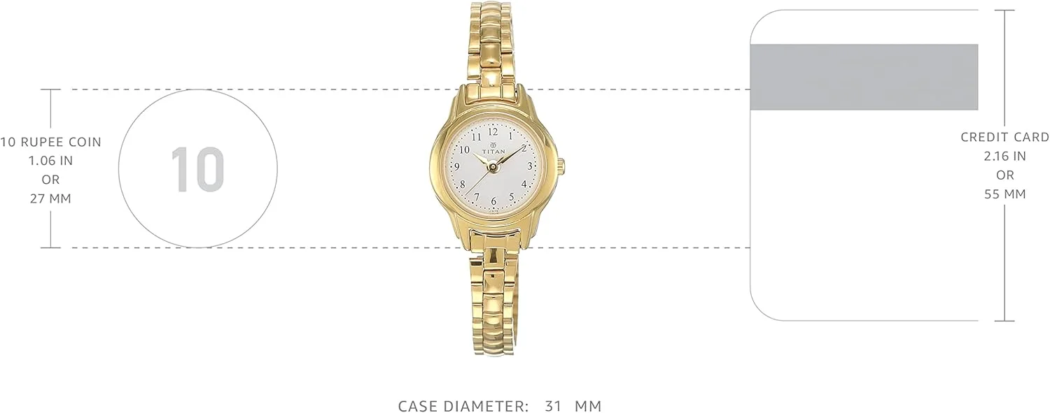 ساعت مچی صفحه سفید با بند استیل طلایی