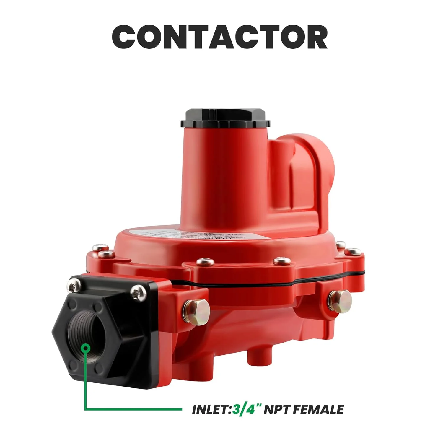 تجهیزات گاز مایع Watflow با رگولاتور پروپان تک مرحله ای، فنر 8-12 psig، 3/4 اینچ x 3/4 اینچ NPT، نصب پشتی