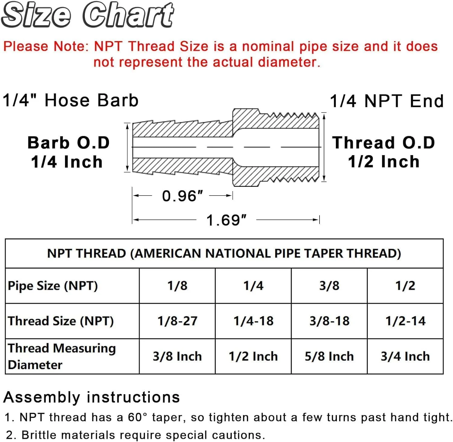 4 عدد اتصال سریع شیلنگ خور 1/4 اینچ به 1/4 NPT نر برنجی، اتصالات نوع M هوا