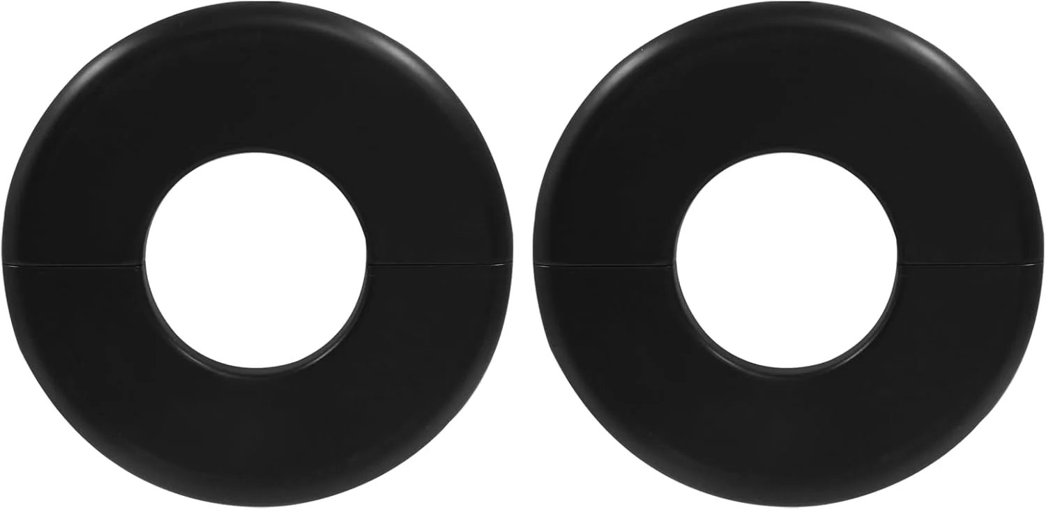 بوک وین 2 عدد فلنج دیواری گرد، پوشش فلنج دیواری، صفحه اسکچون فلنج، فلنج لوله شکاف خود چسب برای لوله با قطر 1.73 اینچ/44 میلی متر (مشکی)