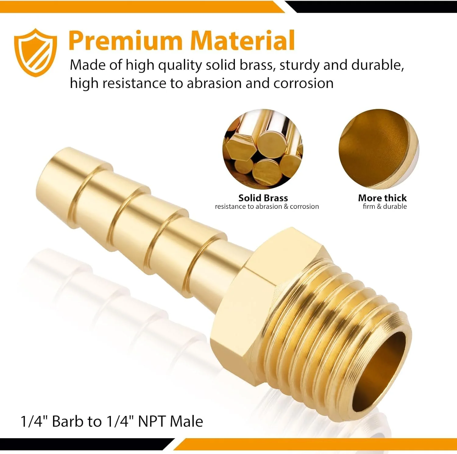 4 عدد اتصال سریع شیلنگ خور 1/4 اینچ به 1/4 NPT نر برنجی، اتصالات نوع M هوا