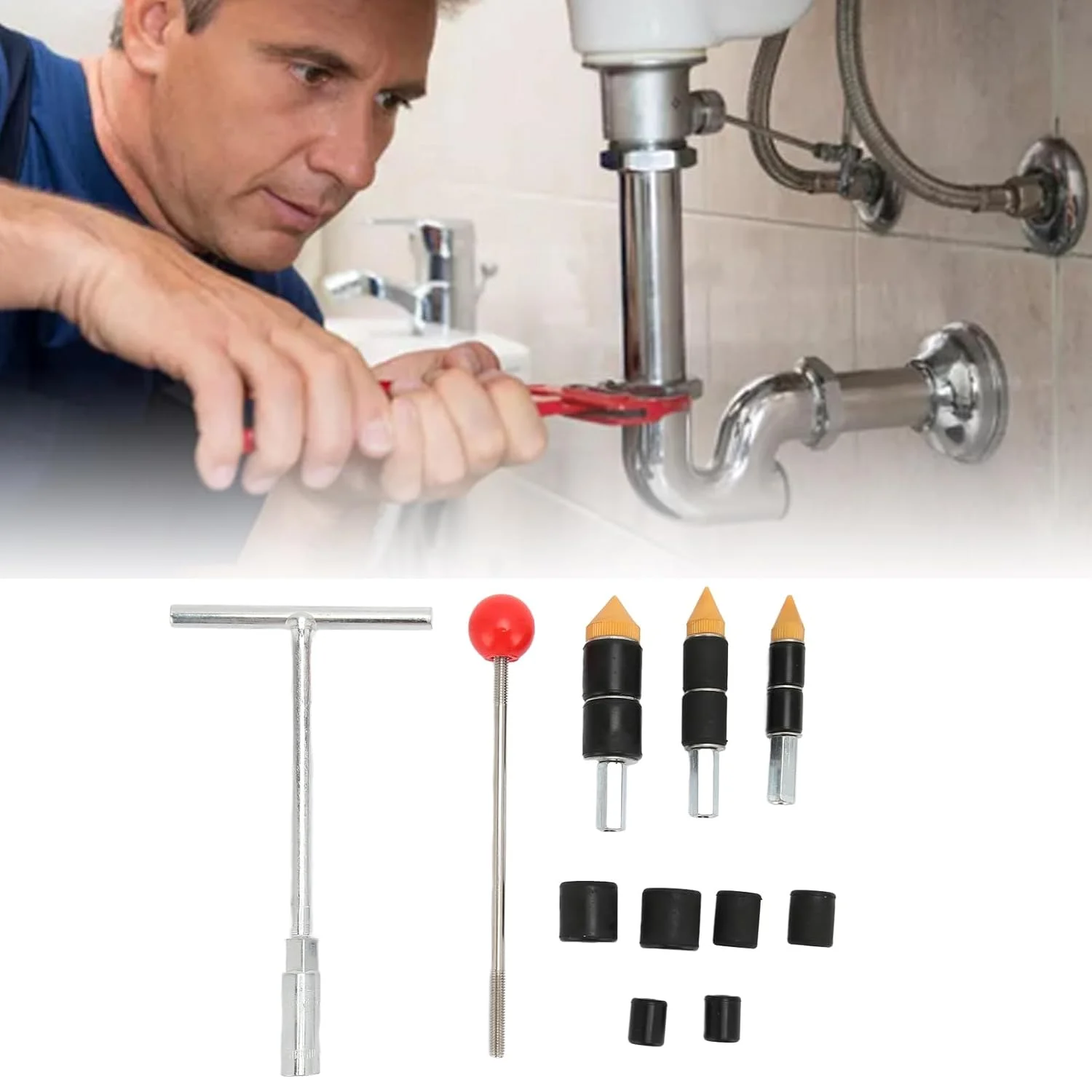 پین مسدود کننده آب گرم یونیورسال BROLEO، سوزن مسدود کننده آب لوله استیل ضد زنگ، 3 سایز، استفاده آسان، توقف سریع، سوزن مسدود کننده آب لوله استیل ضد زنگ با طراحی چند منظوره