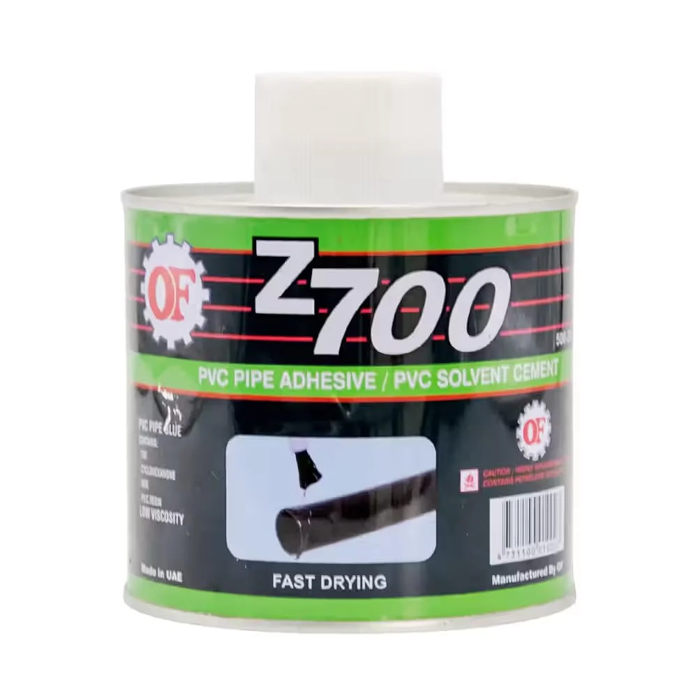 چسب سیمانی پی وی سی شفاف Z700 برای لوله های پی وی سی، یو پی وی سی و سی پی وی سی و اتصالات 500 میلی لیتر | ساخت امارات متحده عربی | اتصال ضد آب | 500 میلی لیتر