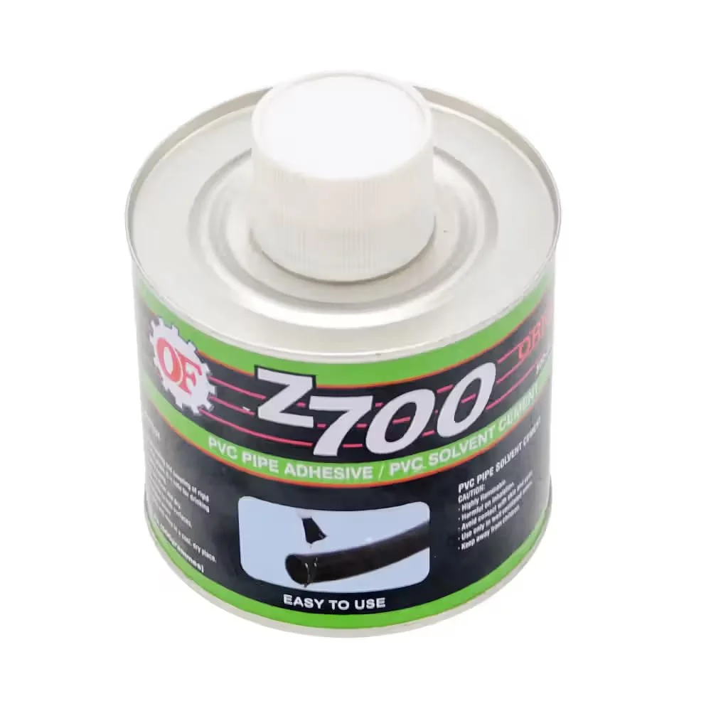 چسب سیمانی پی وی سی شفاف Z700 برای لوله های پی وی سی، یو پی وی سی و سی پی وی سی و اتصالات 500 میلی لیتر | ساخت امارات متحده عربی | اتصال ضد آب | 500 میلی لیتر