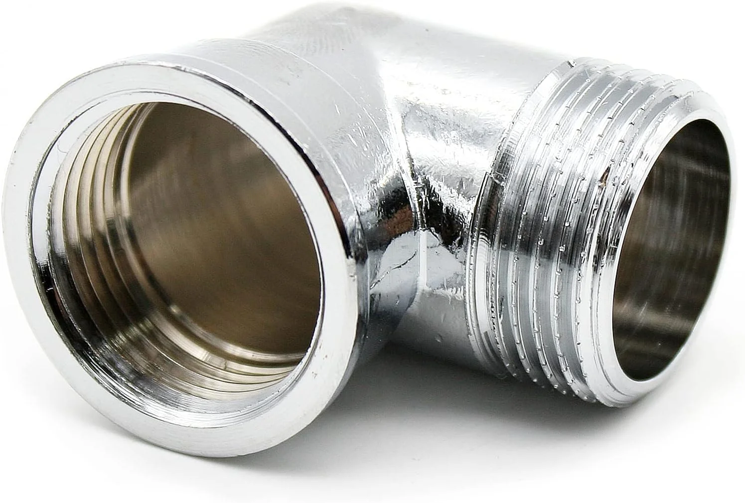 DOJA Barcelona | زانویی برنجی با روکش کروم 90 درجه | 3/8 اینچ | بسته 4 عددی | نر - ماده | زانویی برنجی | زانویی برنجی برای نصب آبیاری | زانویی اتصال لوله های برنجی برای رادیاتورها، هوای فشرده