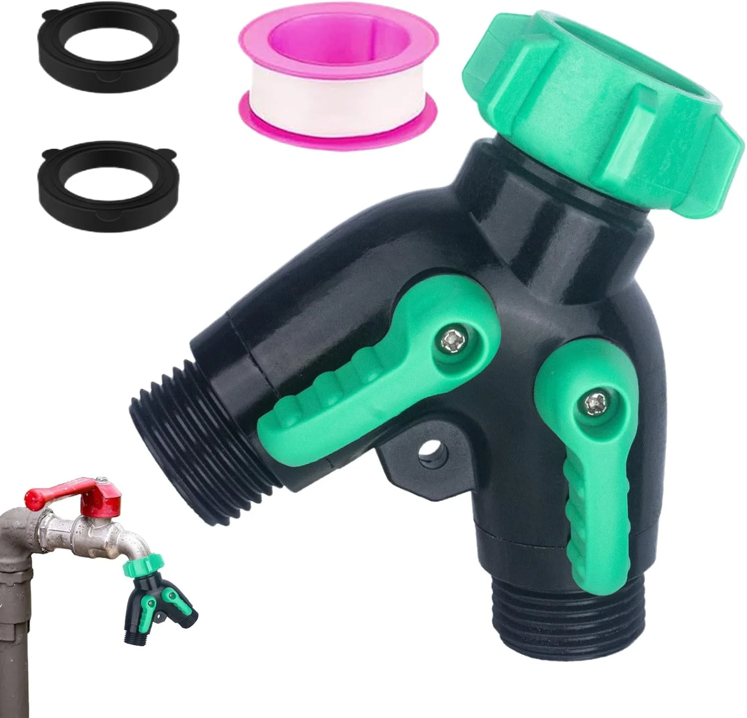 تقسیم کننده شلنگ آب - تقسیم کننده Y تمام فلزی برای شیر آب و باغ در فضای باز | توزیع آب پرفشار ضد آب برای سیستم های آبیاری، باغبانی خانگی، مراقبت از چمن، گلخانه مزرعه در فضای باز