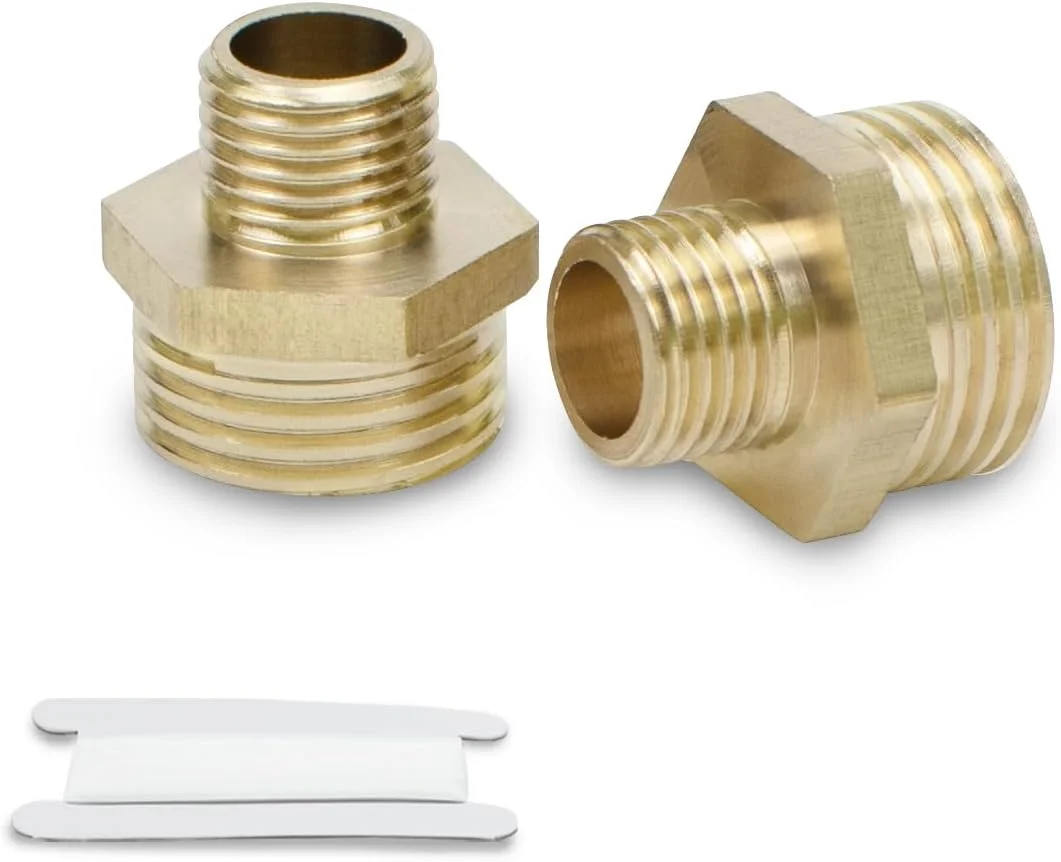 Bwintech دو عدد تبدیل 1/8 اینچ نر به 1/4 اینچ نر رزوه BSP، بوشینگ کاهنده شش گوش برنجی برای تبدیل اتصالات لوله