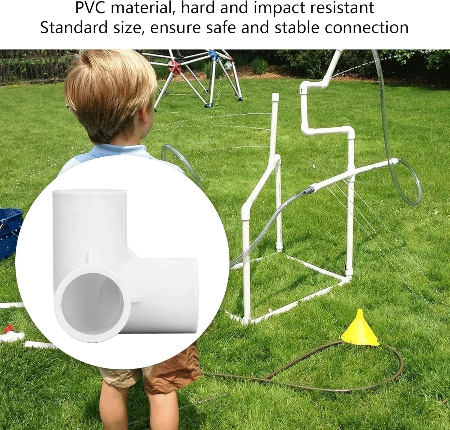 اتصالات سه راهی PVC دناش 20 میلی متر/0.8 اینچ، اتصال دهنده لوله PVC درجه مبلمان 10 عددی، اتصال گوشه ای T شکل زاویه راست برای لوله های آب، مبلمان، لوله های گلخانه ای و چادرها (سفید)