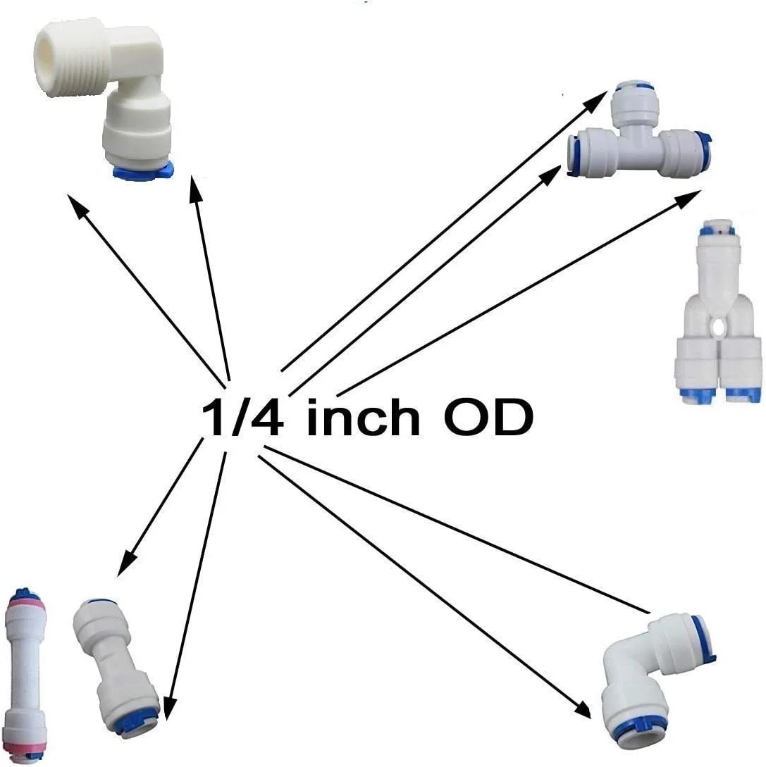 اتصالات سریع 1/4 اینچ Lemoy، اتصال فشاری لوله آب برای اتصالات فیلتر آب اسمز معکوس RO، بسته 30 عددی