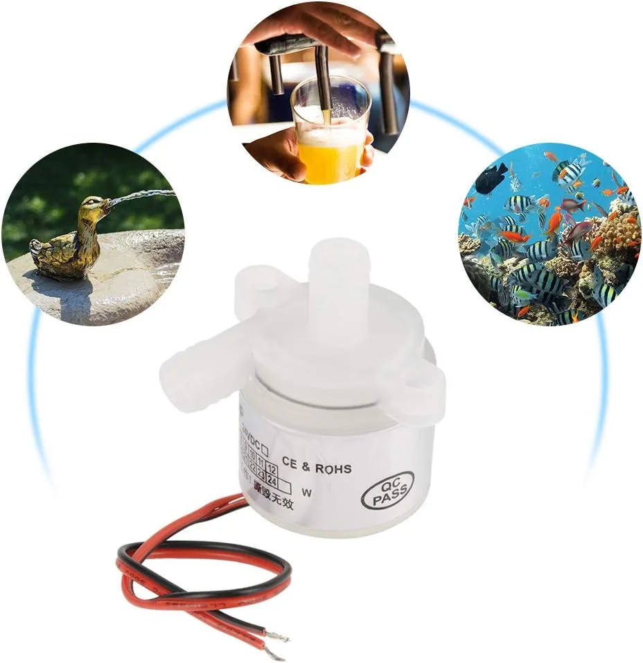 یک عدد پمپ آب بدون جاروبک فوق العاده بی صدا ضد آب سفید مینی غذایی درجه یک درایو مغناطیسی سانتریفیوژ شناور 12 ولت DC 6 وات برای آکواریوم ماهی، هیدروپونیک، فواره ها، حوضچه ها