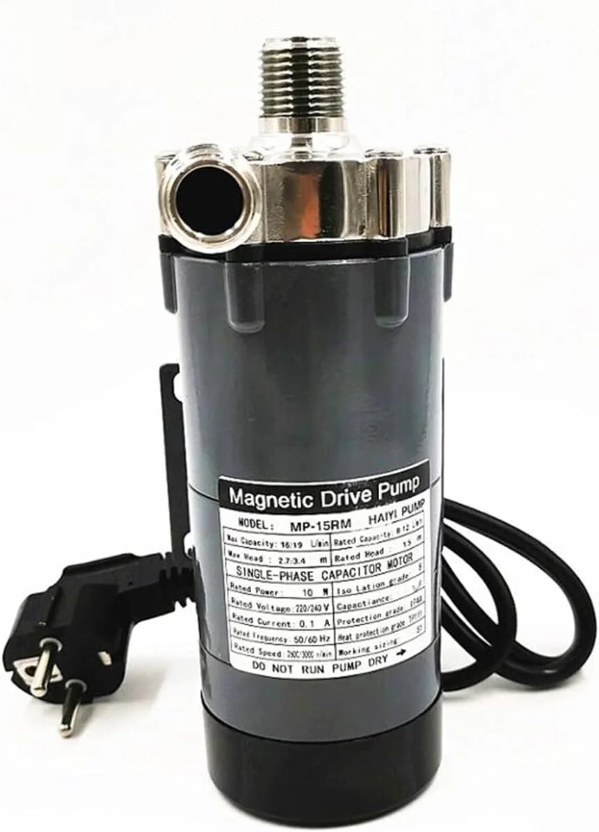 پمپ کاربردی WERTYFF، پمپ سیرکولاسیون درایو مغناطیسی استیل ضد زنگ MP-15RM، پمپ درجه مواد غذایی آبکاری زیبایی، چند منظوره، عملکرد قابل اعتماد