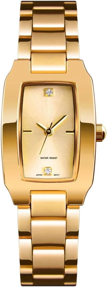 ساعت مچی زنانه ویگوروسو، ساعت مربعی زنانه، ساعت مچی استیل ضد زنگ آنالوگ زنانه ضد آب، ساعت مچی شیک