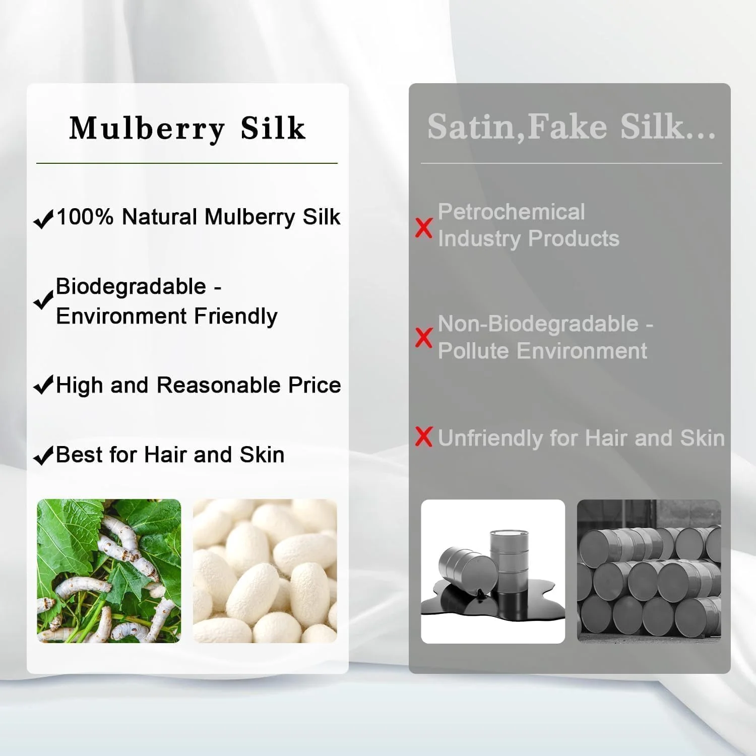 روبالشتی ابریشم خالص توت 100% ZIMASILK برای سلامت مو و پوست، نرم و لطیف، هر دو طرف ابریشم درجه ممتاز 6A، تراکم بافت 600، خنک کننده، با زیپ مخفی، 1 عدد (50x75 سانتی متر، طوسی) روبالشتی ابریشم خالص توت 100% ZIMASILK برای سلامت مو و پوست، نرم و لطیف، هر دو طرف ابریشم درجه ممتاز 6A، تراکم بافت 600، خنک کننده، با زیپ مخفی، 1 عدد (50x75 سانتی متر، طوسی)