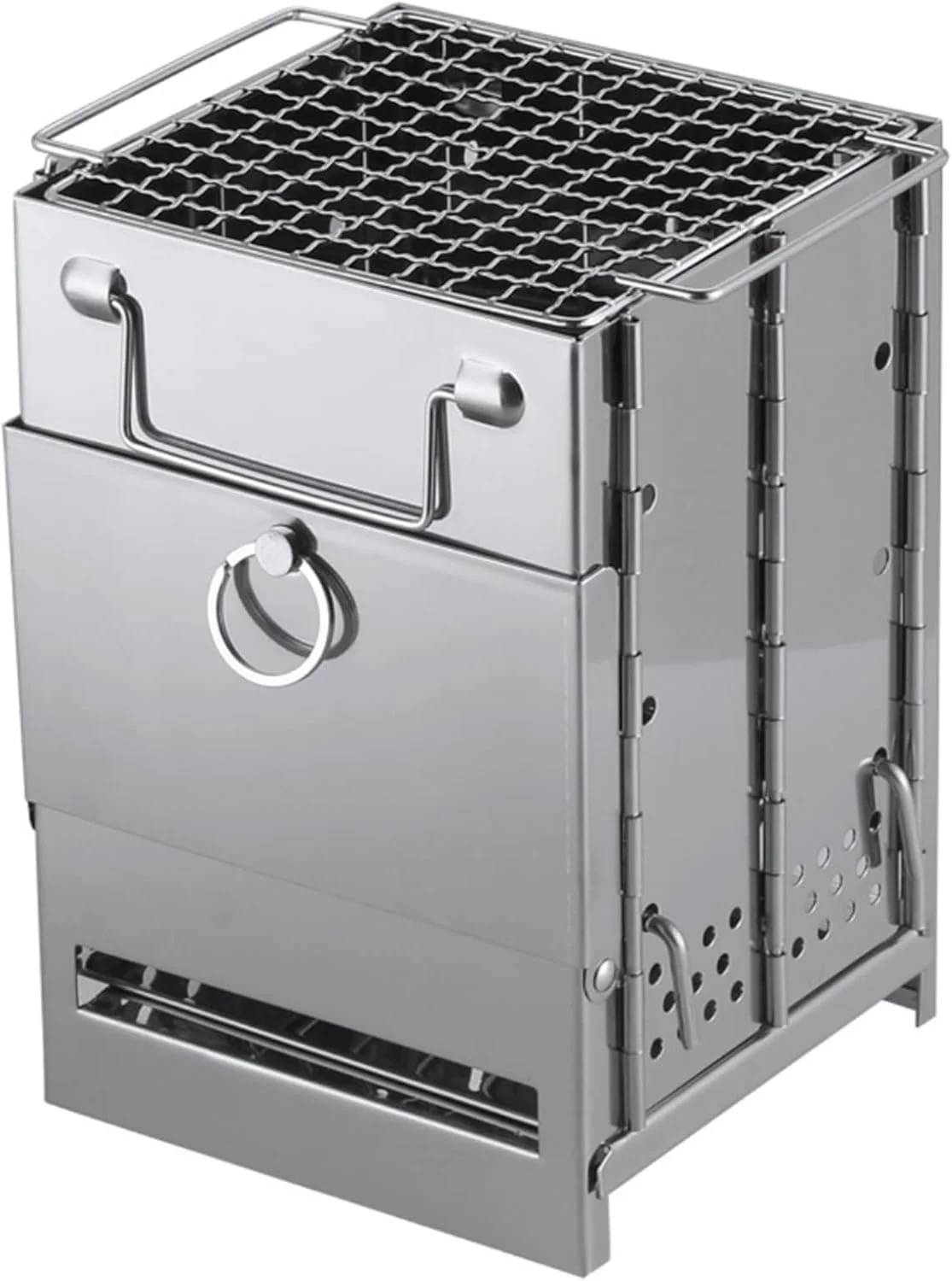 باربیکیو گازی استیل تاشو مناسب فضای باز، باربیکیو کوچک چند منظوره، اجاق هیزمی، تجهیزات کمپینگ