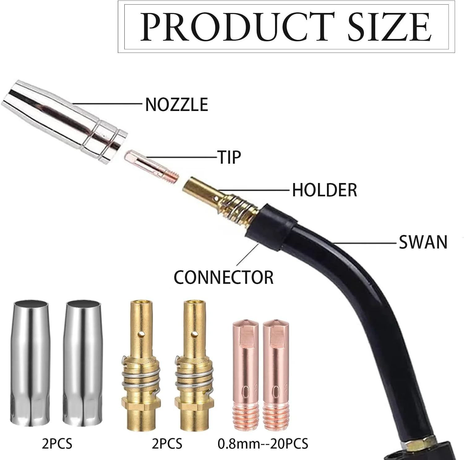 مجموعه 24 عددی تجهیزات جوشکاری مسی SHUOHONG شامل نازل، اتصالات، و ابزار جوشکاری