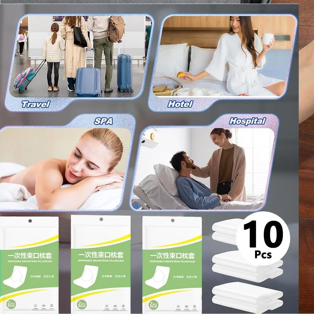 روبالشی یکبار مصرف گودرن، 10 عدد روکش بالش مسافرتی یکبار مصرف، روکش بالش غیر بافته شده بسته بندی جداگانه، ملحفه بالش قابل حمل برای سفرهای کاری لوازم ملحفه هتل ها - سفید روبالشی یکبار مصرف گودرن، 10 عدد روکش بالش مسافرتی یکبار مصرف، روکش بالش غیر بافته شده بسته بندی جداگانه، ملحفه بالش قابل حمل برای سفرهای کاری لوازم ملحفه هتل ها - سفید