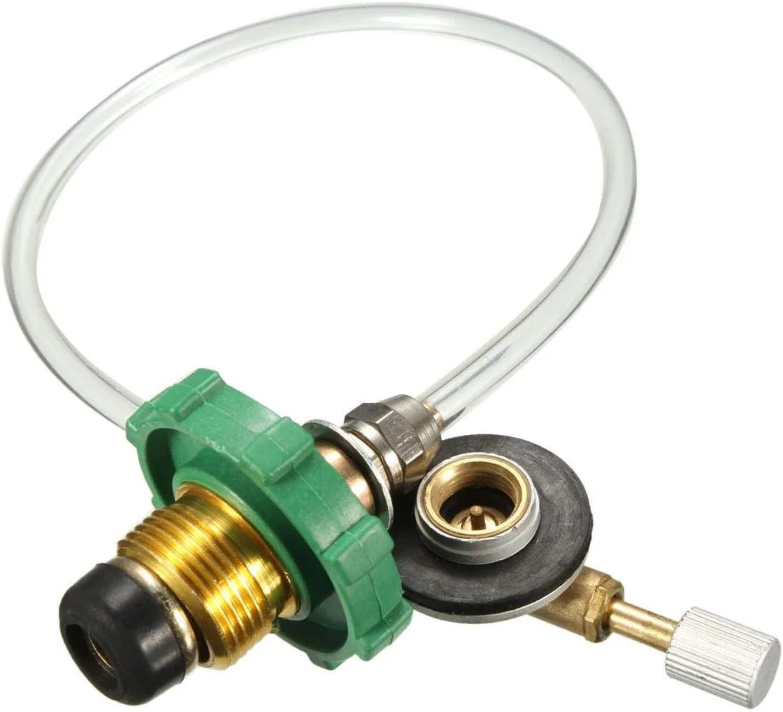 آداپتور شیر سیلندر مخزن تخت گاز پروپان KingLan برای پر کردن مجدد گاز مایع در کمپینگ در فضای باز