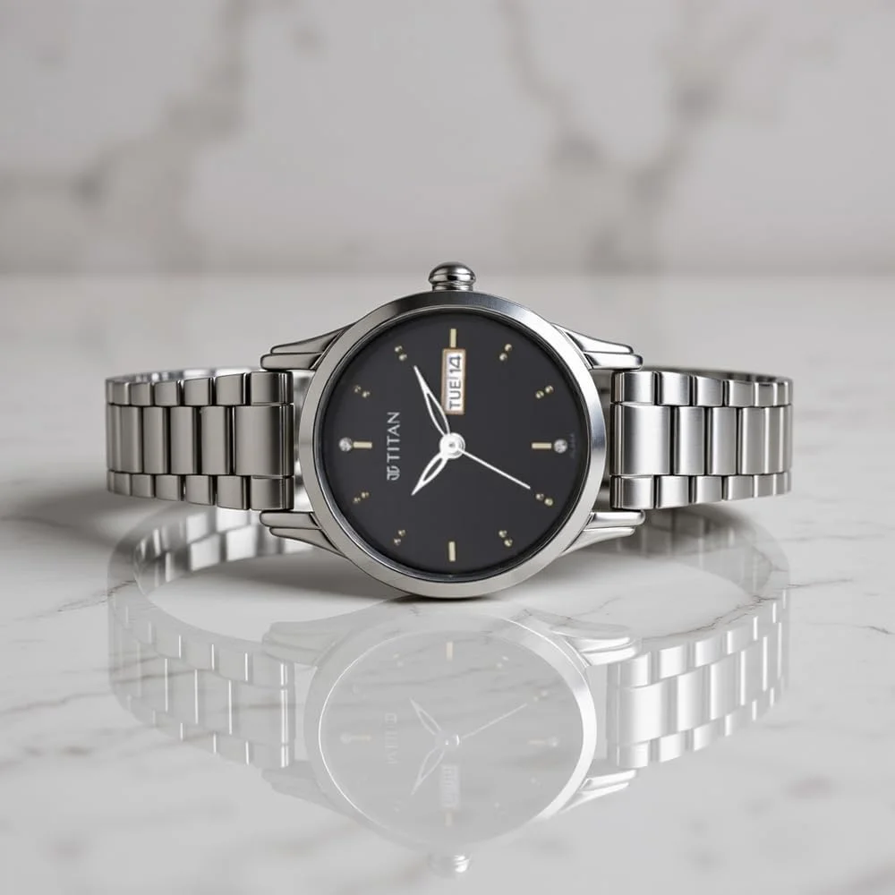 ساعت مچی آنالوگ گرد زنانه تایتان مدل لاگان