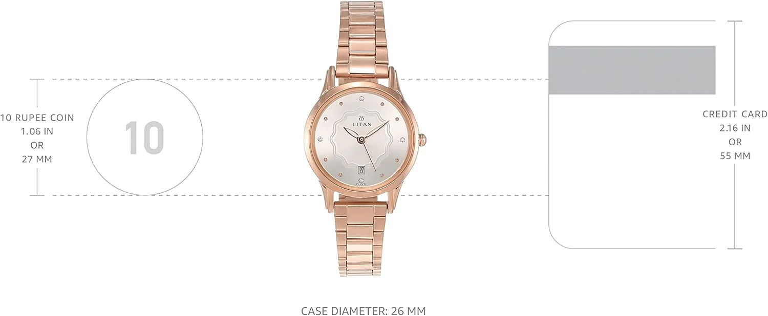 ساعت مچی زنانه تایتان کارিশما مدل آنالوگ با صفحه نقره ای-2628WM01 ساعت مچی زنانه تایتان کارিশما مدل آنالوگ با صفحه نقره ای-2628WM01