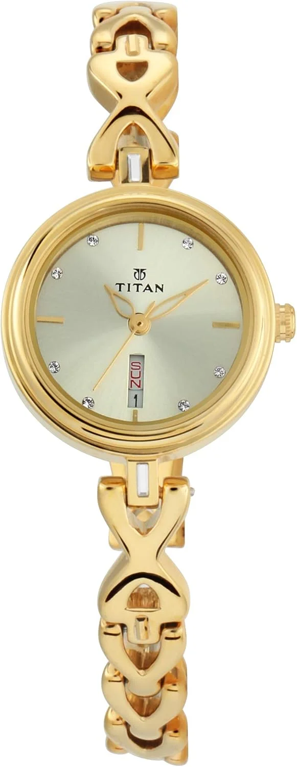 ساعت مچی آنالوگ زنانه تایتان کارishma با صفحه شامپاین-NM2601YM03 / NL2601YM03/NR2601YM03