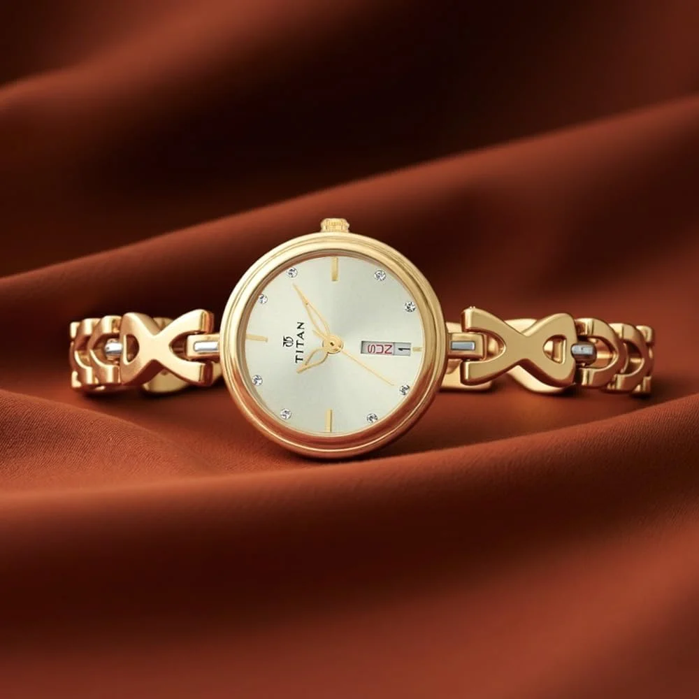 ساعت مچی آنالوگ زنانه تایتان کارishma با صفحه شامپاین-NM2601YM03 / NL2601YM03/NR2601YM03 ساعت مچی آنالوگ زنانه تایتان کارishma با صفحه شامپاین-NM2601YM03 / NL2601YM03/NR2601YM03
