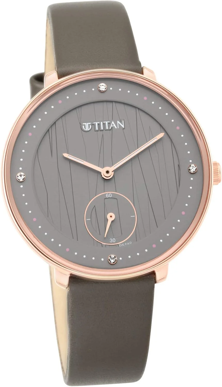 ساعت مچی آنالوگ زنانه تیتان با صفحه خاکستری - NR2651WL01