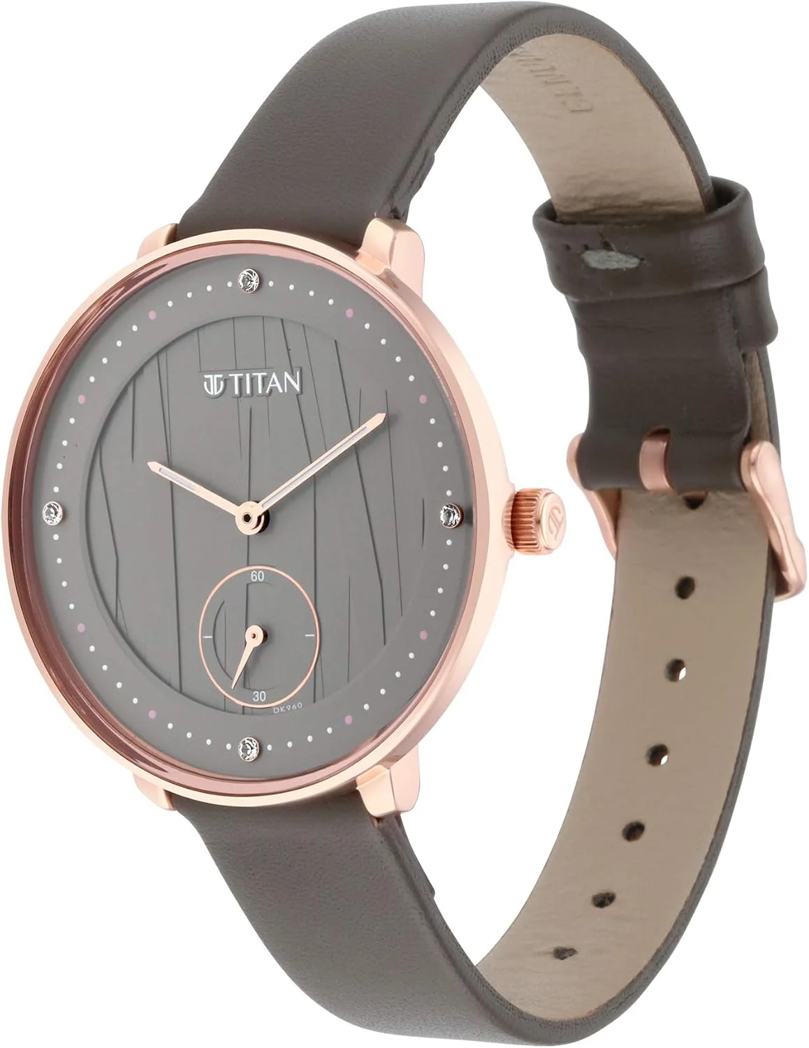 ساعت مچی آنالوگ زنانه تیتان با صفحه خاکستری - NR2651WL01