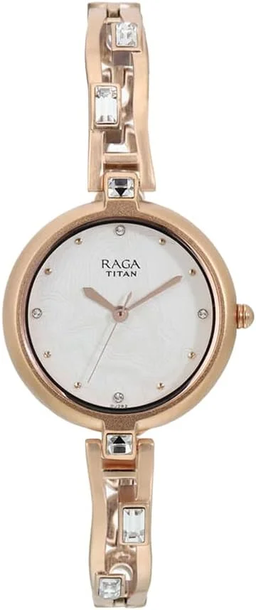 ساعت مچی زنانه تایتان راگا مدل I Am آنالوگ با صفحه سفید - NL2581WM02/NP2581WM02
