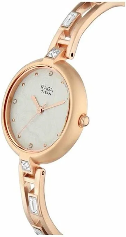 ساعت مچی زنانه تایتان راگا مدل I Am آنالوگ با صفحه سفید - NL2581WM02/NP2581WM02 ساعت مچی زنانه تایتان راگا مدل I Am آنالوگ با صفحه سفید - NL2581WM02/NP2581WM02