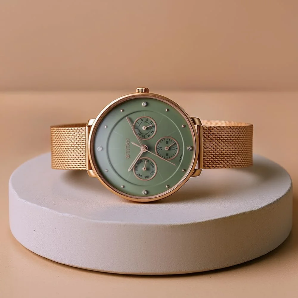 ساعت مچی زنانه آنالوگ تایتان با صفحه سبز مدل 2651WM05