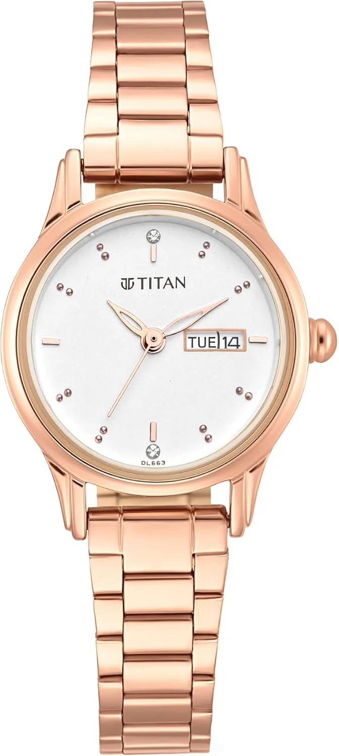 ساعت تایتان لاگان: تزیینات رزگلد و ظرافت پالایش شده، ساعت بند فلزی زنانه - 2656WM01/NP2656WM01 ساعت تایتان لاگان: تزیینات رزگلد و ظرافت پالایش شده، ساعت بند فلزی زنانه - 2656WM01/NP2656WM01