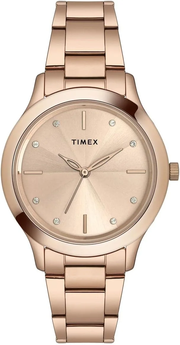 ساعت مچی عقربه ای زنانه تایمکس صفحه صورتی مدل TWEL98SMU07