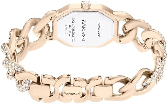 ساعت مچی زنانه استیل سواروسکی Dextera با دستبند کریستالی، سفید/رزگلد ساعت مچی زنانه استیل سواروسکی Dextera با دستبند کریستالی، سفید/رزگلد